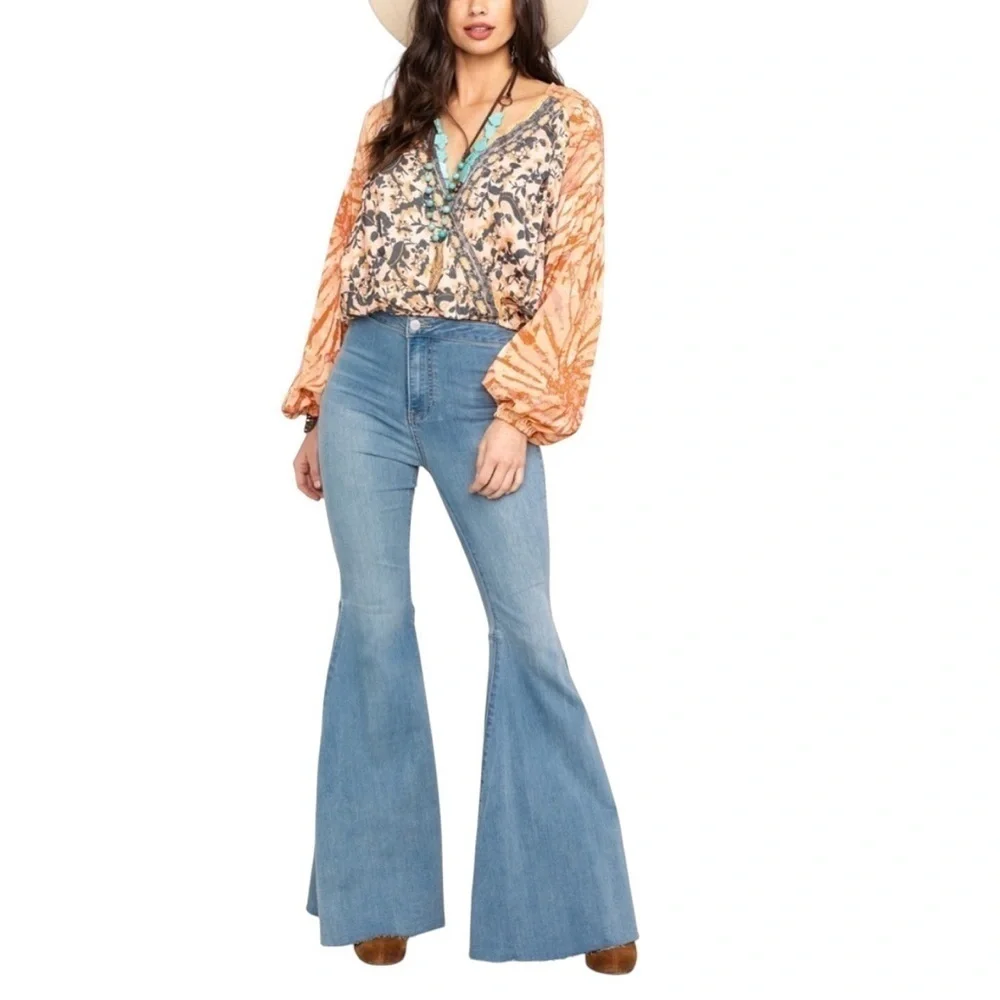 Free People Just Float On High Waist Flare Jeans Size 30